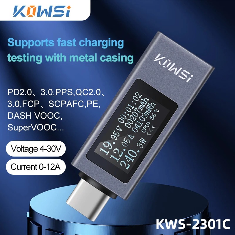 Power Supply Tester - Typ-C Strom Spannung Monitor KWS-2301C DC