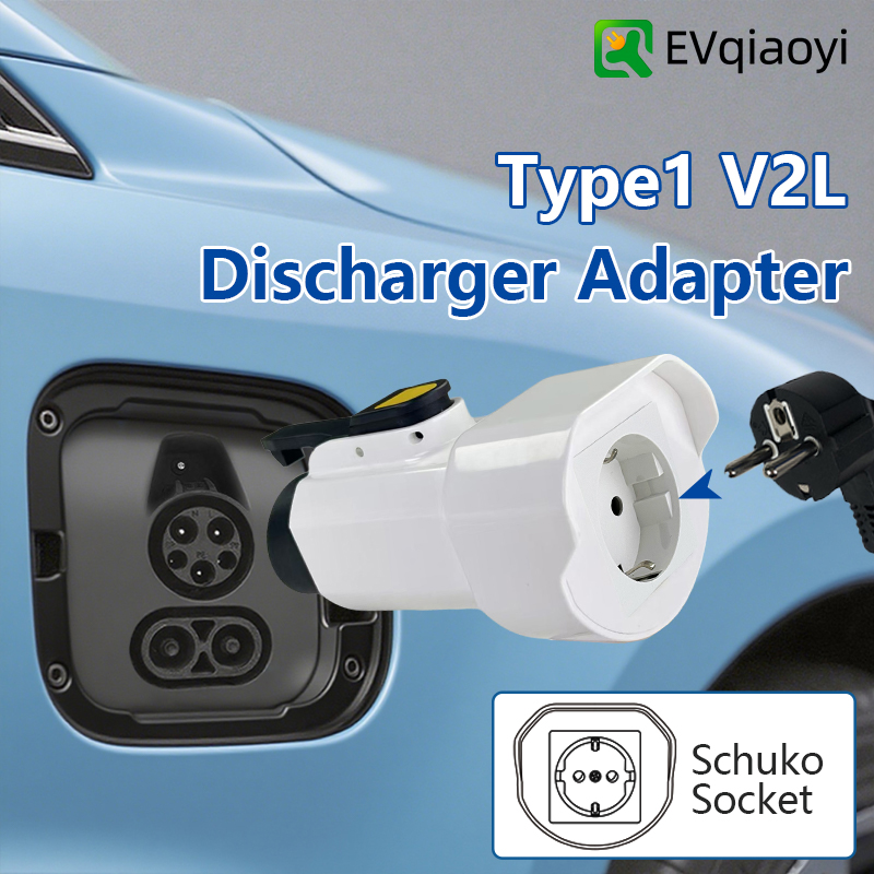 Pc Power Supply - EVqiaoyi Typ1 V2L-Entladeadapter mit EU-Buchse, Fahrzeug-zu-Ladestecker