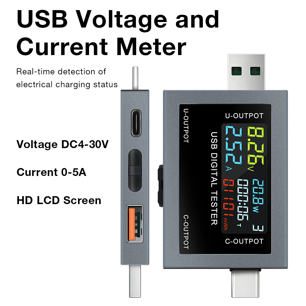 Power Supply Tester - USB Typ-C Ladetester DC 4,5-50V 0-8A