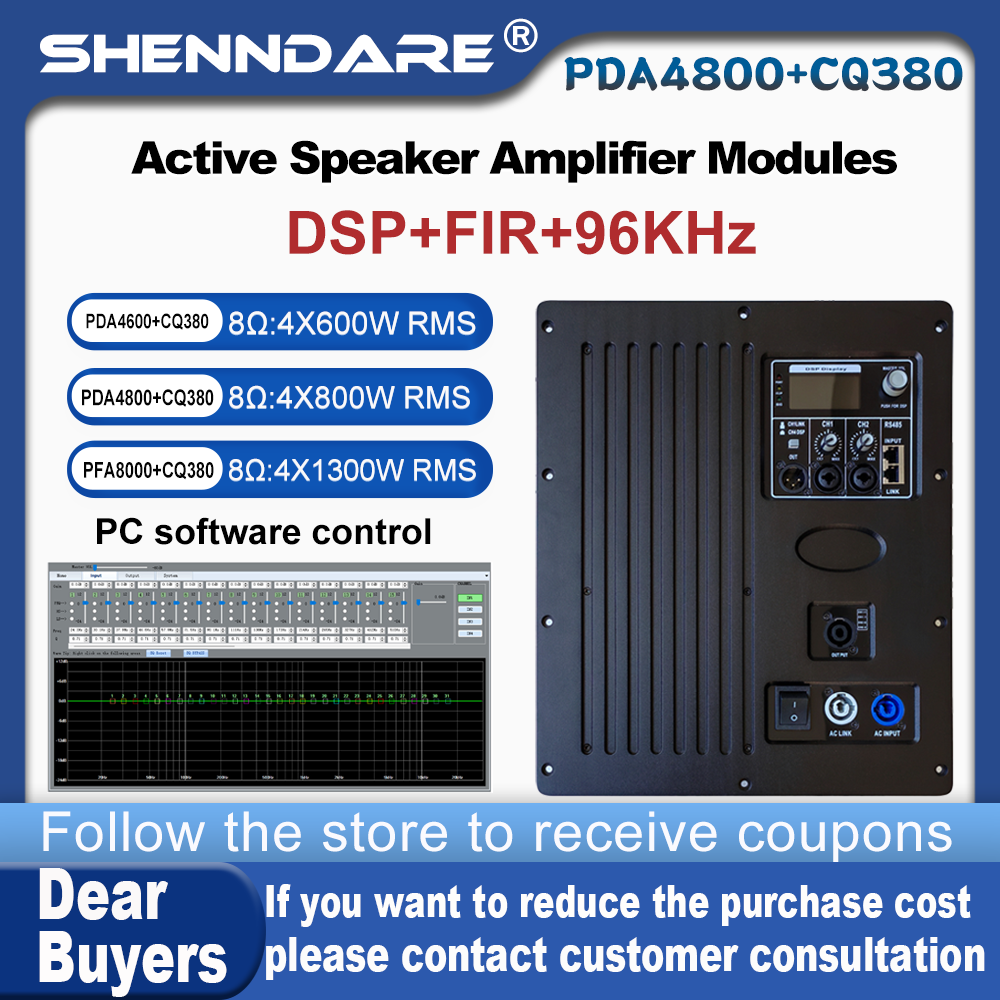 Modular Power Supply - SenMicre PDA4800+CQ380 Professioneller digitaler Leistungsverstärker 4x800W