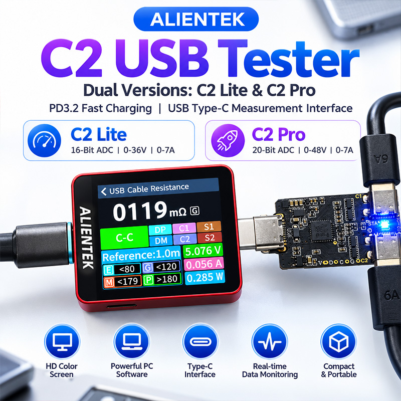 ALIENTEK C2 Farbdisplay-Tester – Power Supply Tester Bewertung und Preis