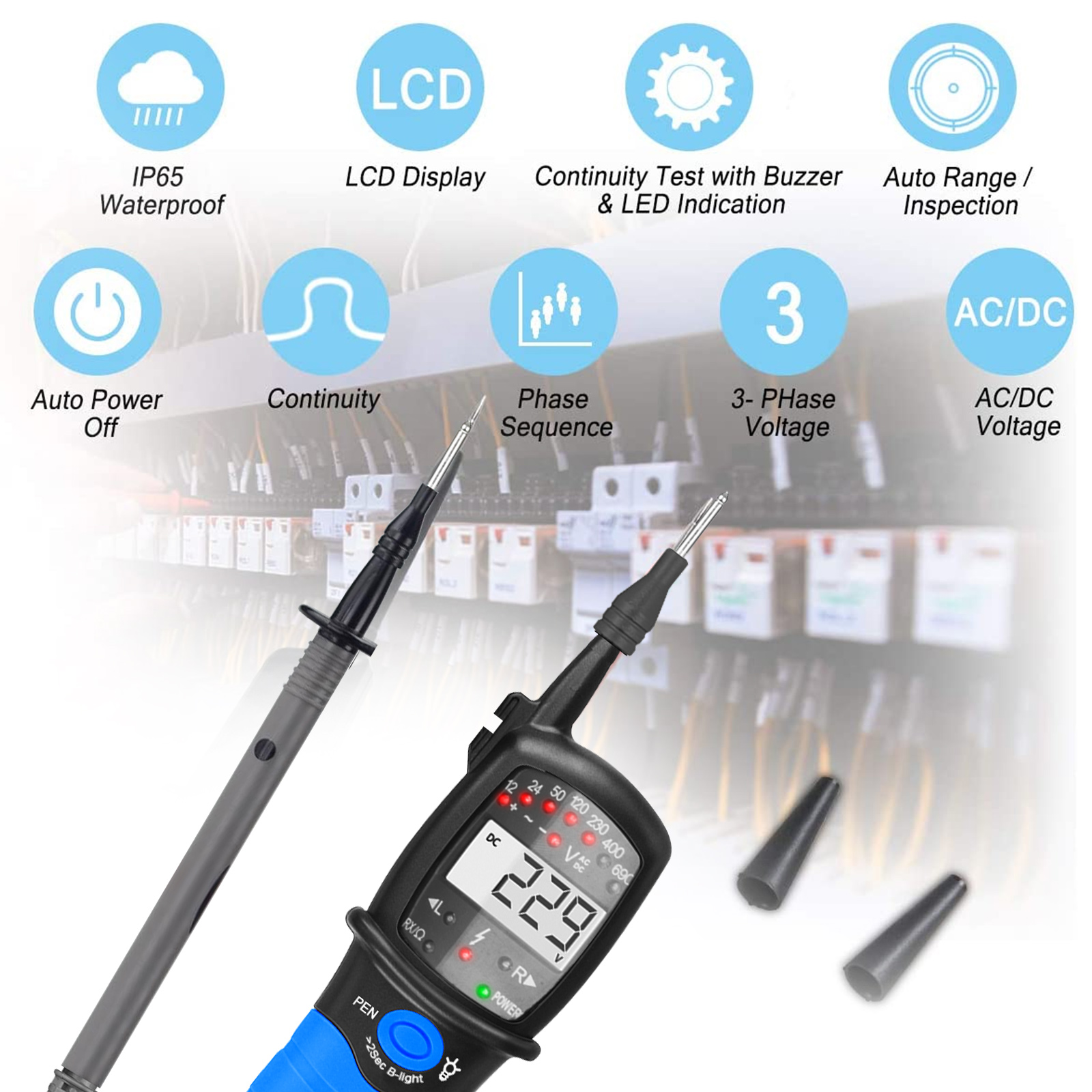 AC/DC-Spannungsprüfer 12–690 V – Power Supply Tester Bewertung und Preis